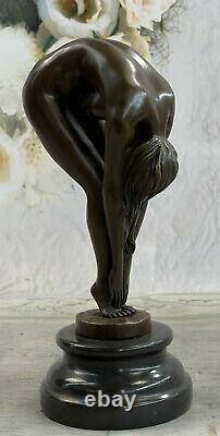 Sexy Chair Bronze Woman Lady Girl Sculpture Statue Art Deco Erotic Marble