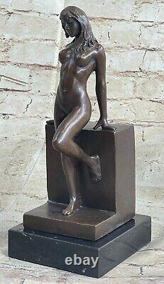 Sexy Chair Bronze Woman Lady Girl Sculpture Statue Art Deco Erotic Woman Base