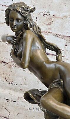 Signed Art Deco Bronze Rare Roaring Nude Woman Sculpture Statue Gift from the 1920s