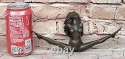 Signed Bronze Woman Statue Erotic Figurine Art Deco New