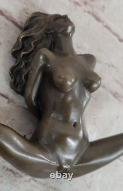 Signed Bronze Woman Statue Erotic Figurine Art Deco New