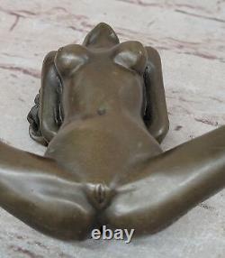 Signed Bronze Woman Statue Erotic Figurine Art Deco New