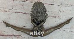 Signed Bronze Woman Statue Erotic Figurine Art Deco New