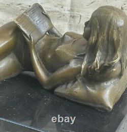 Signed Preiss Chair Bronze Woman Sculpture Figure Art Deco Erotic Sexy