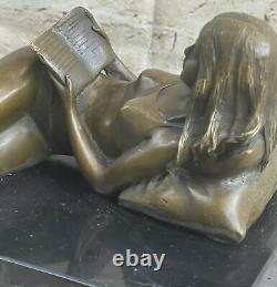 Signed Preiss Chair Woman Bronze Sculpture Figurine Art Deco Erotic Sexy