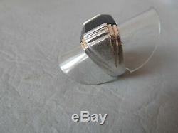Signet Ring Art Deco Onyx Black Stone Sterling Silver Ring Male Female 53