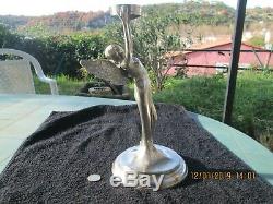 Silvered Bronze Statuette Winged Woman Art Deco Trophy Art