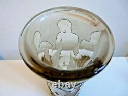 Small Glass Vase Smokes Decor Women's Sand Grave Wheel Bayel Art Deco 1930/40