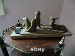 Statue Art New Art Deco Woman And Sheep