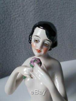 Statue Half Figure Art Deco Woman Fasold & Stauch Porcelain Half Doll