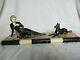 Statue In Regular And Bakelite Woman And Dog Art Deco Marble Support