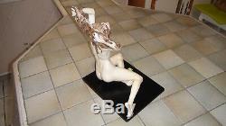 Statue In Santini. Alabaster + Marble Powder + Resin. Beautiful Nude Woman Art Deco. # 1