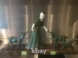 Statue Sculpture Art Deco Chiparus Woman With Goats