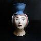 Statue Sculpture Head Woman Self-portrait Ceramic Pottery Art Deco France N7630