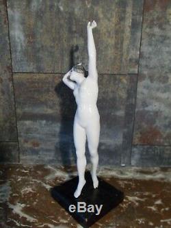 Statue Woman Nude Dancer Dressel & Kister Art Deco Sculpture Porcelain