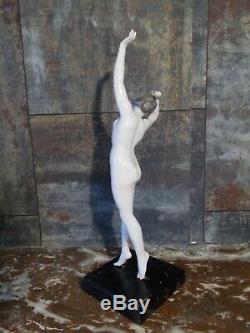Statue Woman Nude Dancer Dressel & Kister Art Deco Sculpture Porcelain