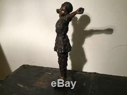 Statues Art Deco Bronze Signed P. Chenet (woman Who Stretches) In The Morning