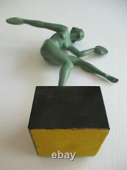 Statuette Art Deco Païenne Dance A. Derenne Bouraine Max Le Verrier Jolie Femme