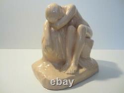 Statuette Ceramic Craquelee Nu Feminin Edition Kaza Art Deco 1930/naked Woman