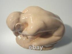 Statuette Ceramic Craquelee Nu Feminin Edition Kaza Art Deco 1930/naked Woman