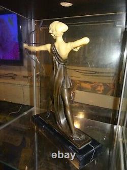 Statuette Chrys Elephantine Art Deco Woman With The Arch