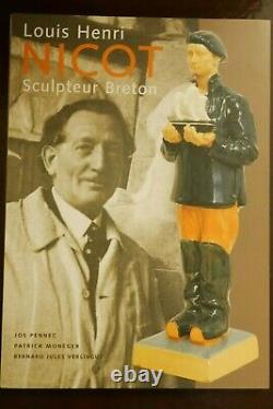 Statuette Henriot Quimper Nicot Art Deco Woman At The Quandouille H=23cm Exstat