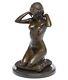 Statuette Of Naked Woman Old Style / Art Deco Bronze