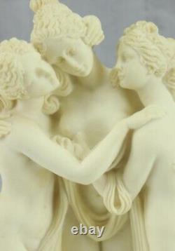Statuette the 3 Graces, Vintage statuette the Three Graces in Alabaster Signed