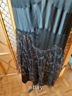Stunning 1920s/30s Satin/Lace Dress in Very Good Condition. See Enlarged Photos.