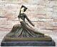Superb Antique Art Deco Bronze Of A Female Dancer Signed Magnificent Opener