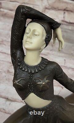 Superb Antique Art Deco Bronze of a Female Dancer Signed Magnificent Opener