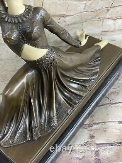 Superb Antique Art Deco Bronze of a Signed Female Dancer Decor Opener Nr