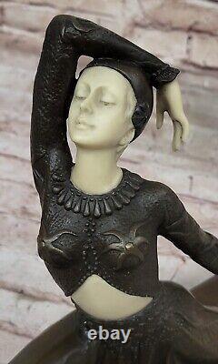 Superb Antique Art Deco Bronze of a Woman Dancer Signed Superb