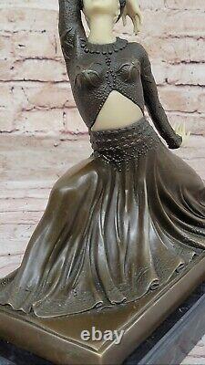 Superb Antique Art Deco Bronze of a Woman Dancer Signed Superb