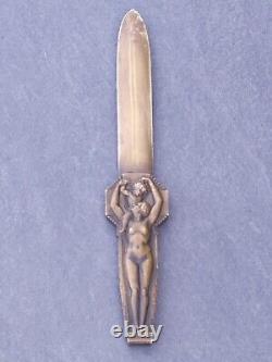 Superb Art Deco Bronze Nude Woman Paper Cutter. Lucien BAZOR (1889-1974)