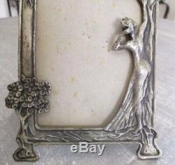 Superb Big Old Picture Frame Door Art Deco Nude Woman Punched In 1930