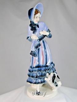 Superb Ceramic Subject Goebel Art Deco Woman & Small Dog Goldscheider Spirit