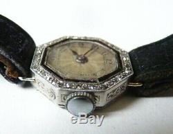 Superb Ladies' Watch Platinum + Mechanical Diamond Art Deco Platinum Watch Diamond