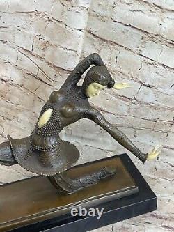 Superb Vintage Art Deco Bronze of a Female Dancer Signed Superb