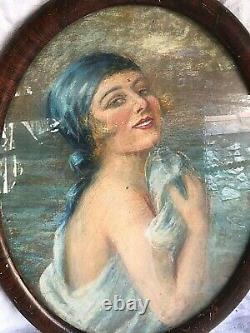 Tableau Pastel Woman 1900 Art Deco