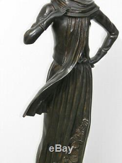 Tassel Young Woman Bronze Statue Beautiful Milliner 95cm Style Art Deco 20 Years