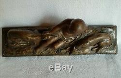 Terracotta Nude Woman With Greyhounds Signed Emile Rouff Art Deco 1930