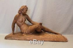 Terracotta Sculpture Art Deco Period Nude Woman