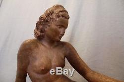 Terracotta Sculpture Art Deco Period Nude Woman