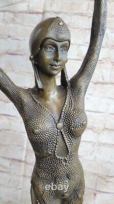 True Bronze Art Deco Woman Dancer Erotic Statue Nu Star Sculpture