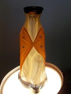 Veilleuse Burns Perfume In Porcelain Art Deco Harva 1930 Woman Oriental Statue