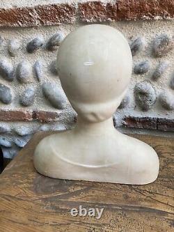 Very Beautiful Alabaster Sculpture Statue Woman Art Deco Carved Bust 1920