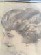 Very Beautiful Art Deco Portrait Of A Young Woman In Lead Pencil Drawing, 1930, To Be Identified
