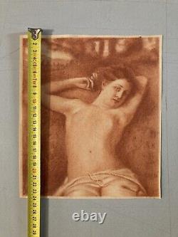 Very Beautiful Painting Blood Drawing Erotic Woman Art Deco 1926 Has Identified