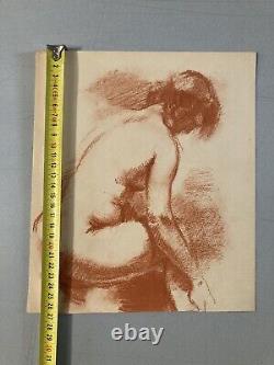 Very Beautiful Painting Blood Drawing Erotic Woman Art Deco 1930 Has Identified